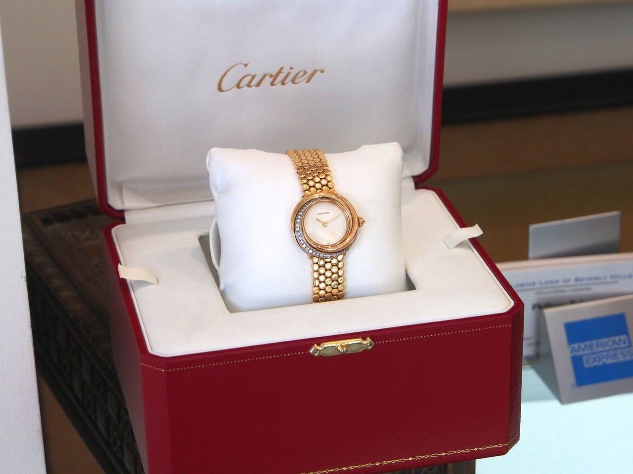 Cartier Lady's Trimetal Gold Diamond Quartz Wristwatch 4