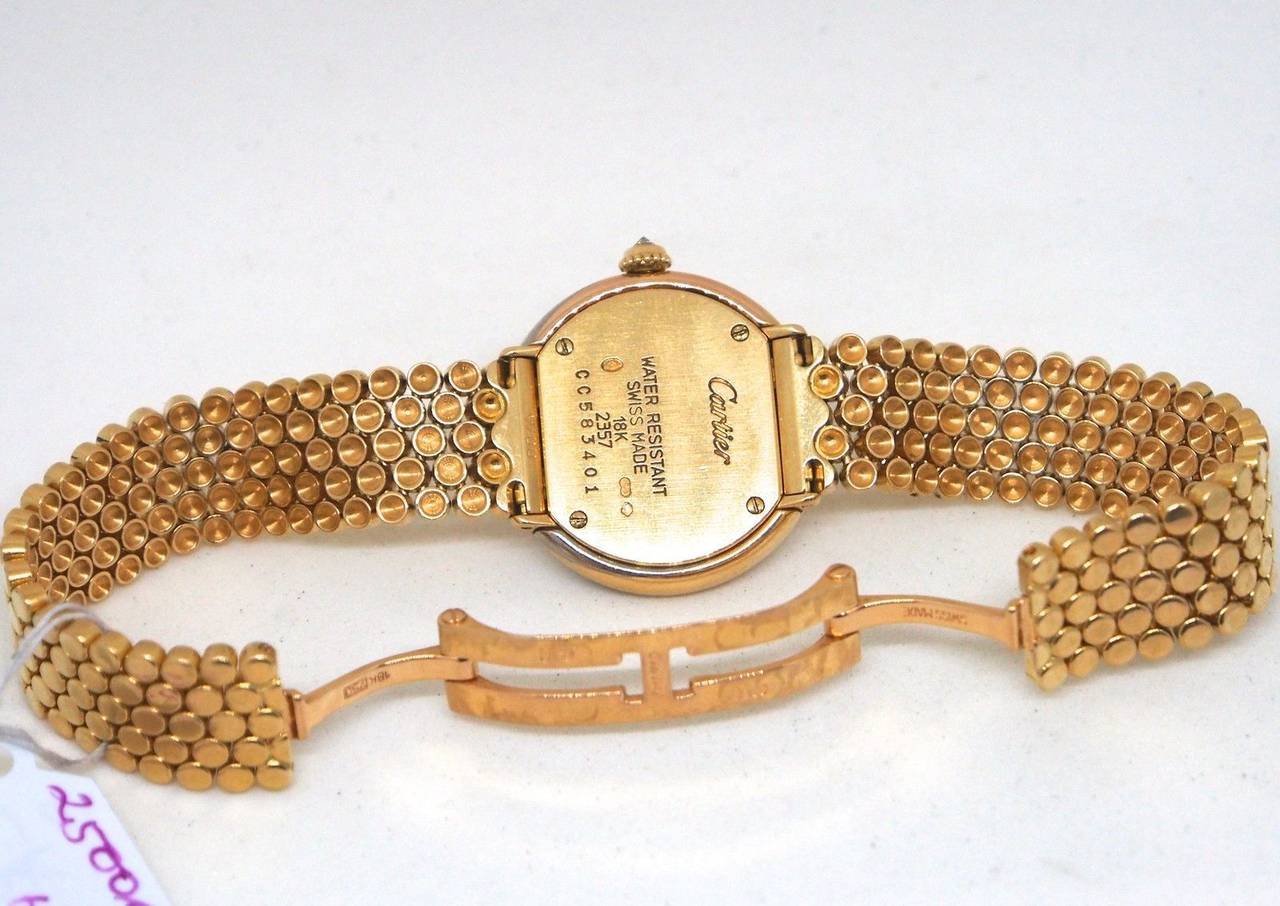 Women's Cartier Lady's Trimetal Gold Diamond Quartz Wristwatch