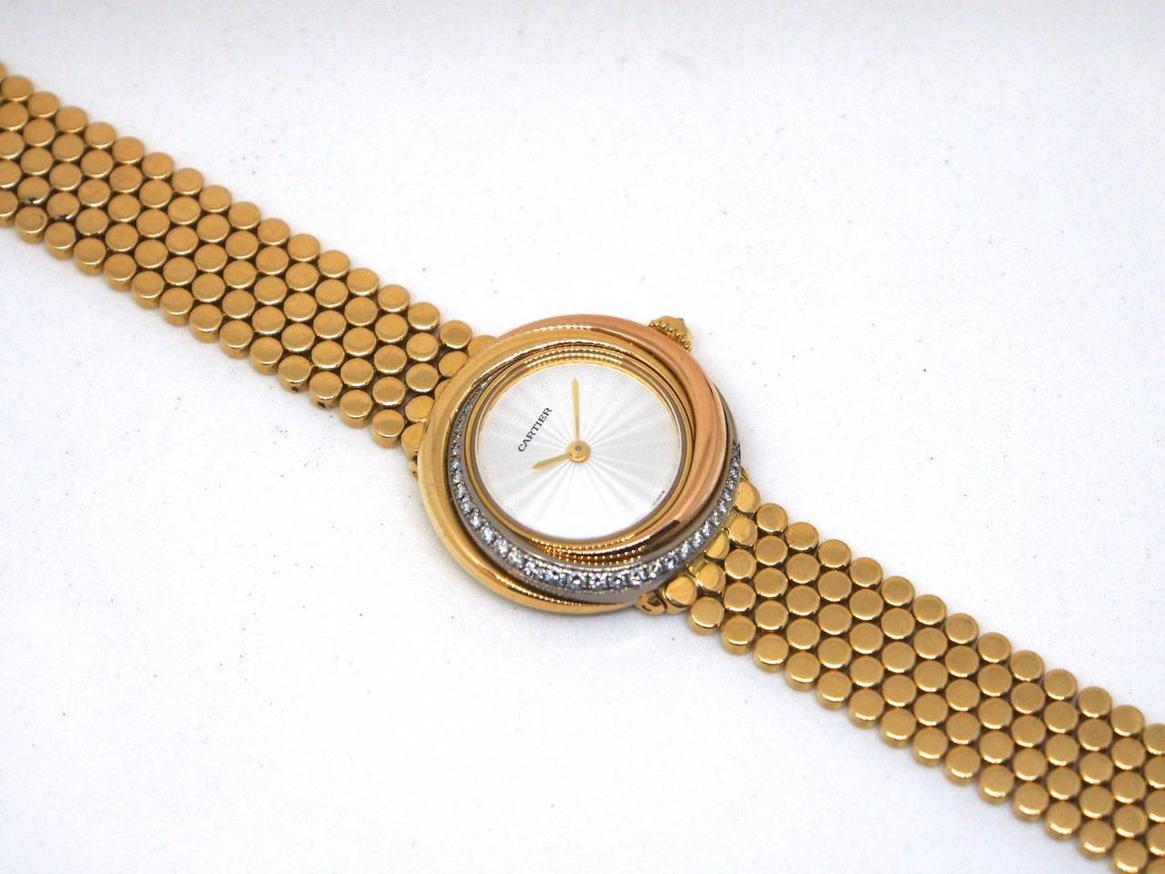 Cartier Lady's Trimetal Gold Diamond Quartz Wristwatch 1