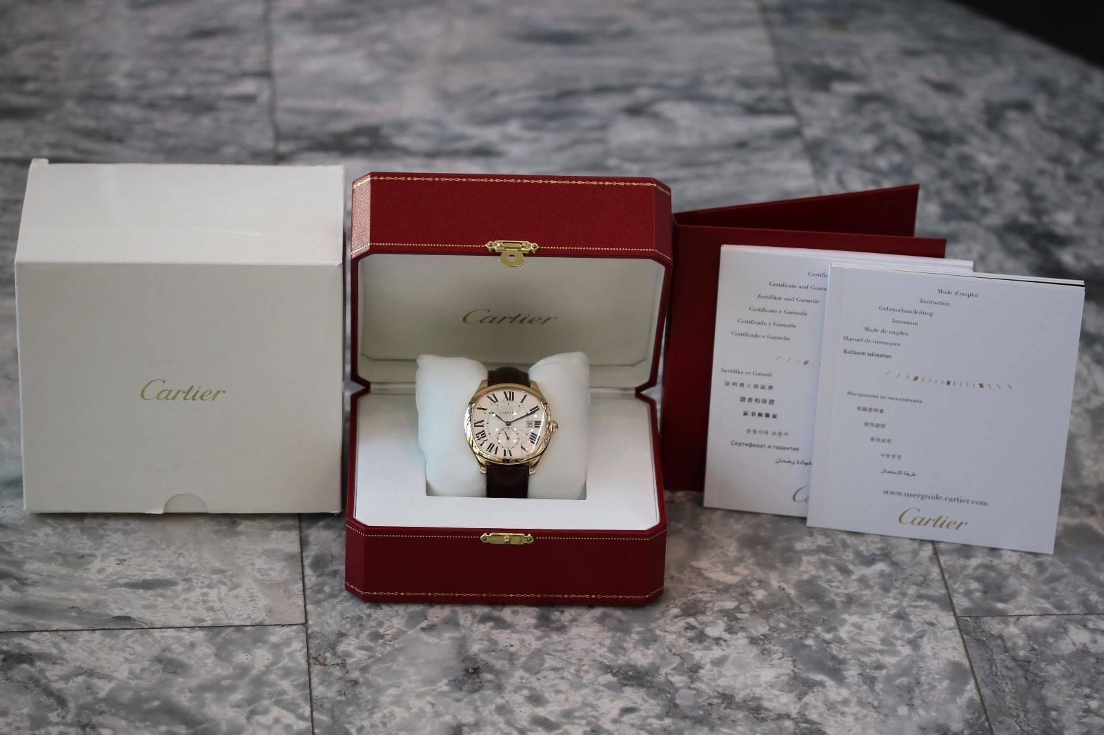 Men's Cartier Rose Gold Drive de Cartier Automatic Wristwatch Model WGNM0003 For Sale