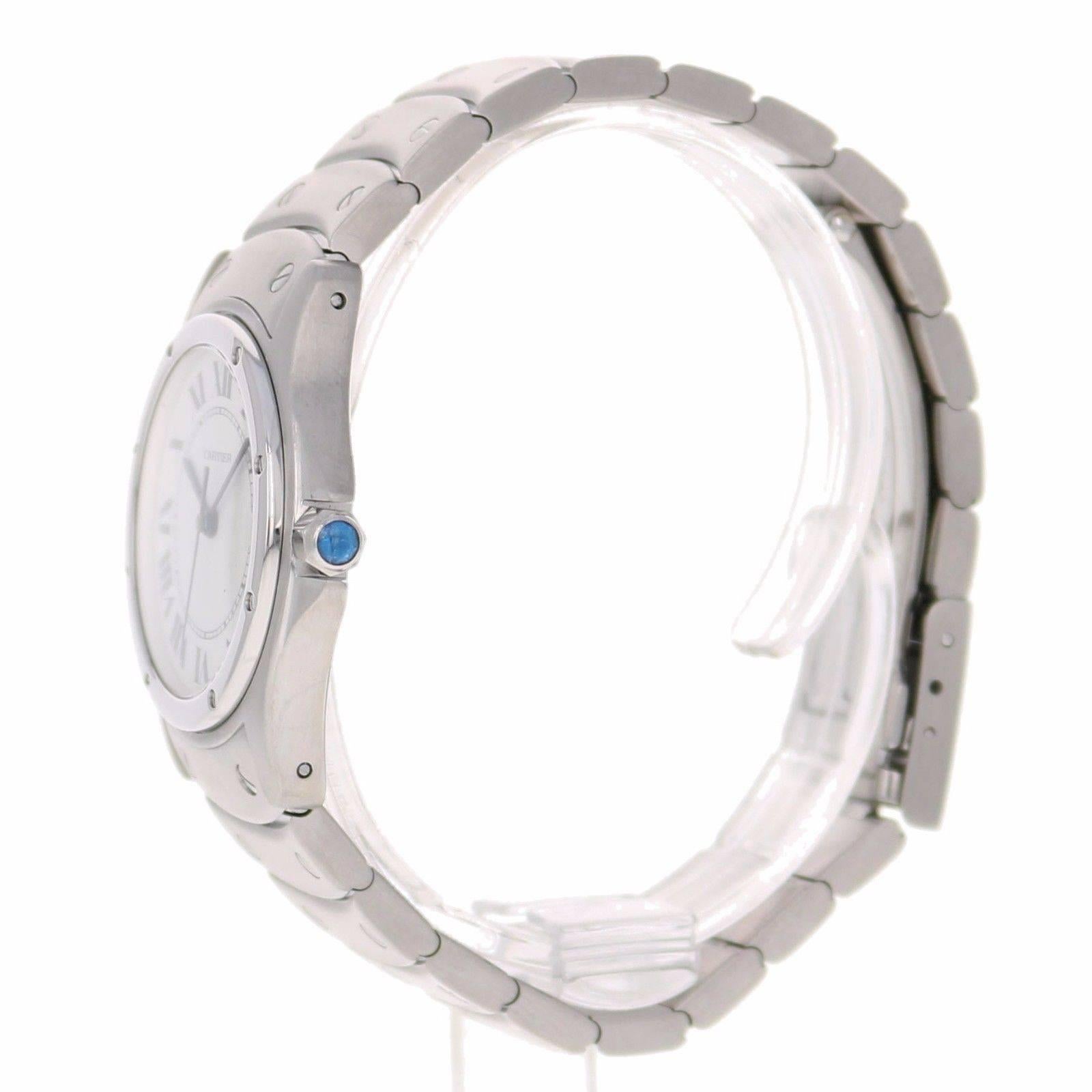 Men's Cartier Ladies Stainless Steel Santos Ronde Quartz Wristwatch Ref 1561-1 For Sale