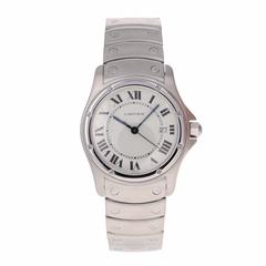 Cartier Ladies Stainless Steel Santos Ronde Quartz Wristwatch Ref 1561-1