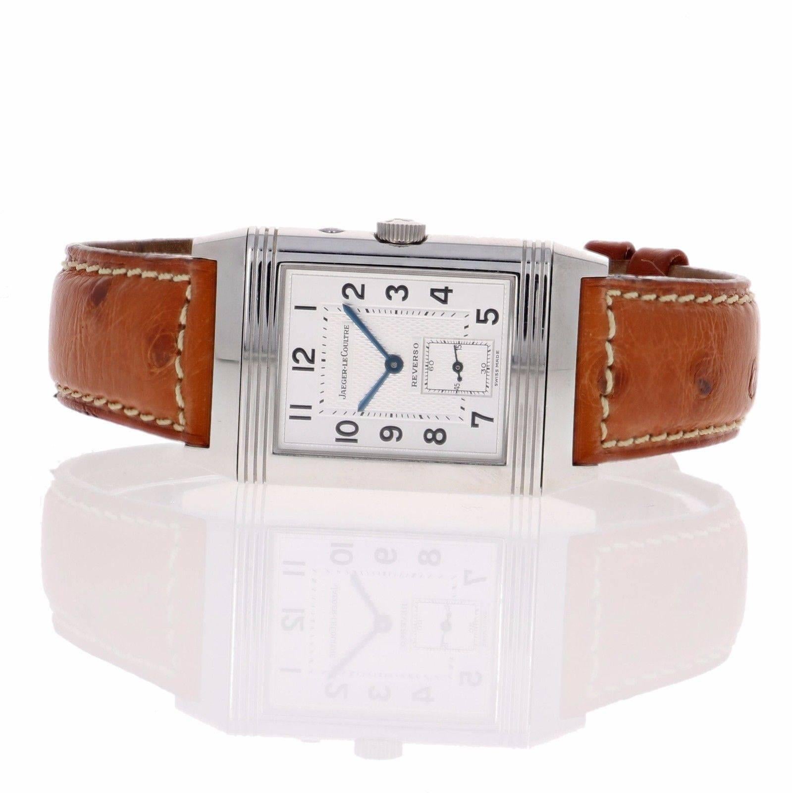 Men's Jaeger LeCoultre Stainless Steel Reverso Duo Day Night Manual Wind Wristwatch