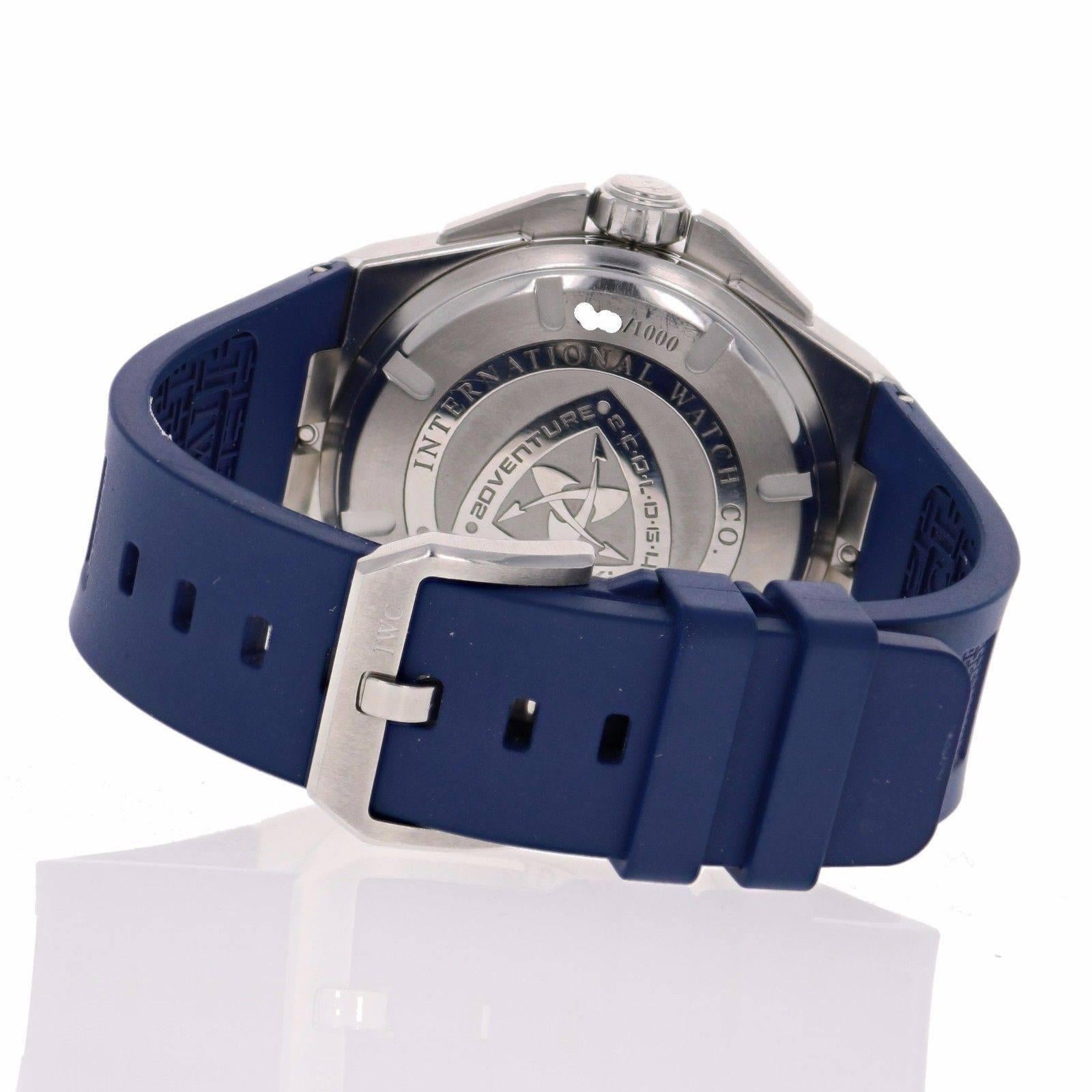 Men's IWC Stainless Steel Ingenieur Plastiki Mission Earth Blue Automatic Wristwatch  