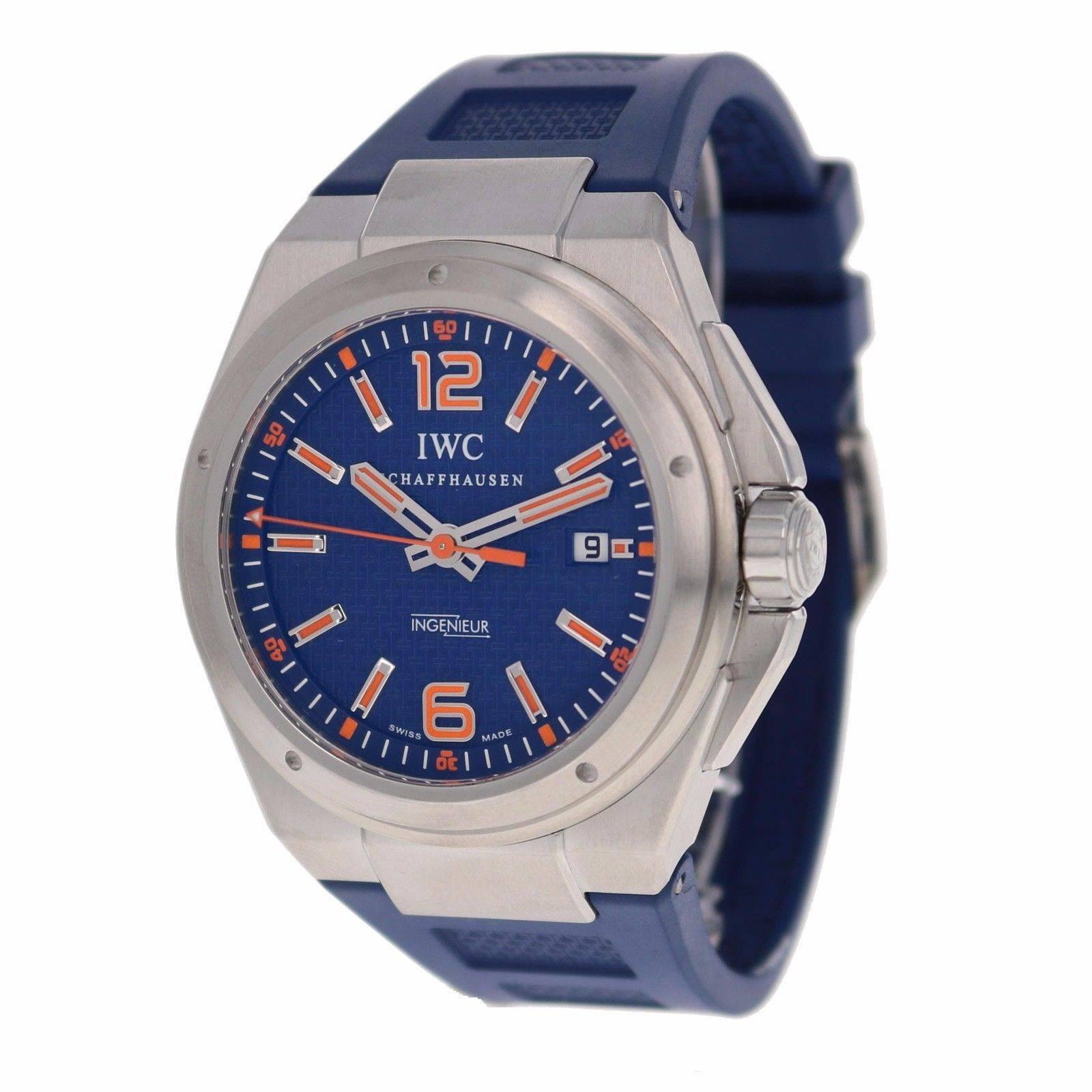 IWC Stainless Steel Ingenieur Plastiki Mission Earth Blue Automatic Wristwatch   1