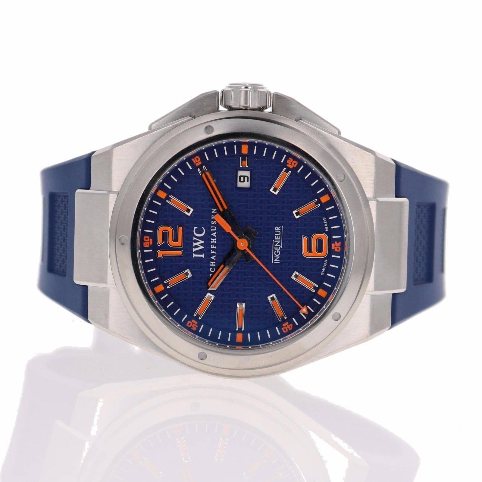 IWC Stainless Steel Ingenieur Plastiki Mission Earth Blue Automatic Wristwatch   3