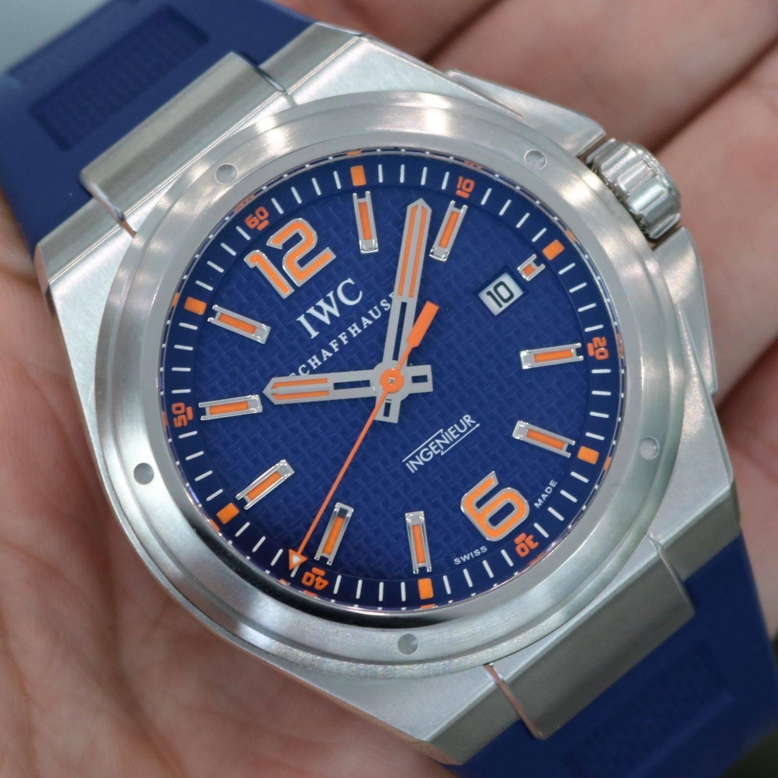IWC Stainless Steel Ingenieur Plastiki Mission Earth Blue Automatic Wristwatch   4