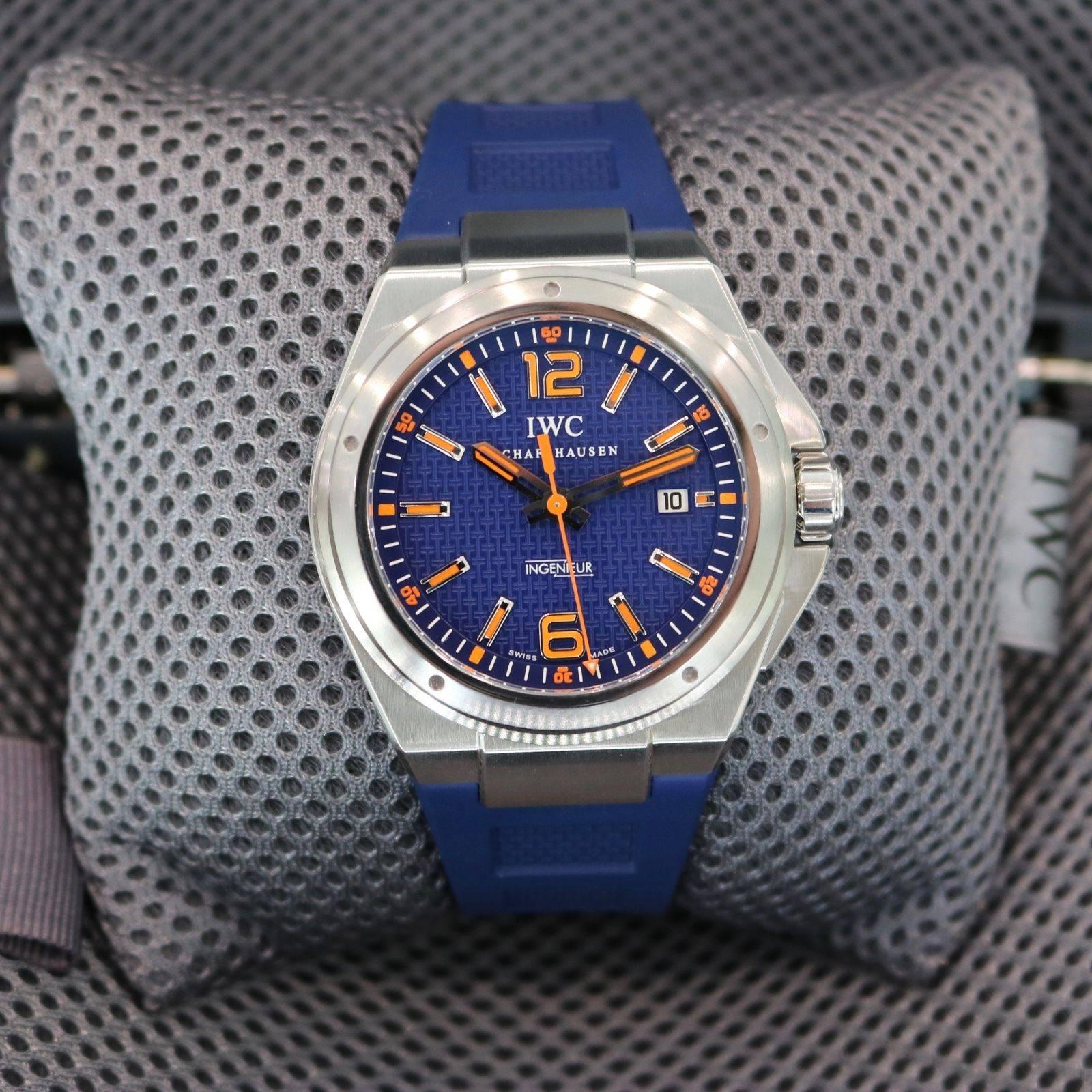 IWC Stainless Steel Ingenieur Plastiki Mission Earth Blue Automatic Wristwatch   6