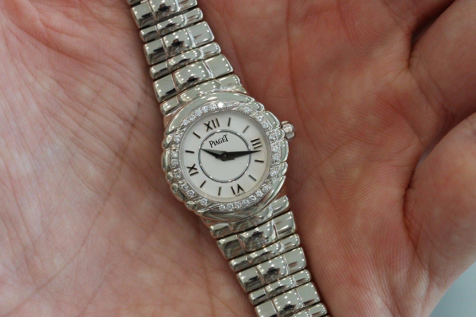 Women's Piaget Ladies White Gold Diamond Bezel Tanagra Quartz Wristwatch For Sale