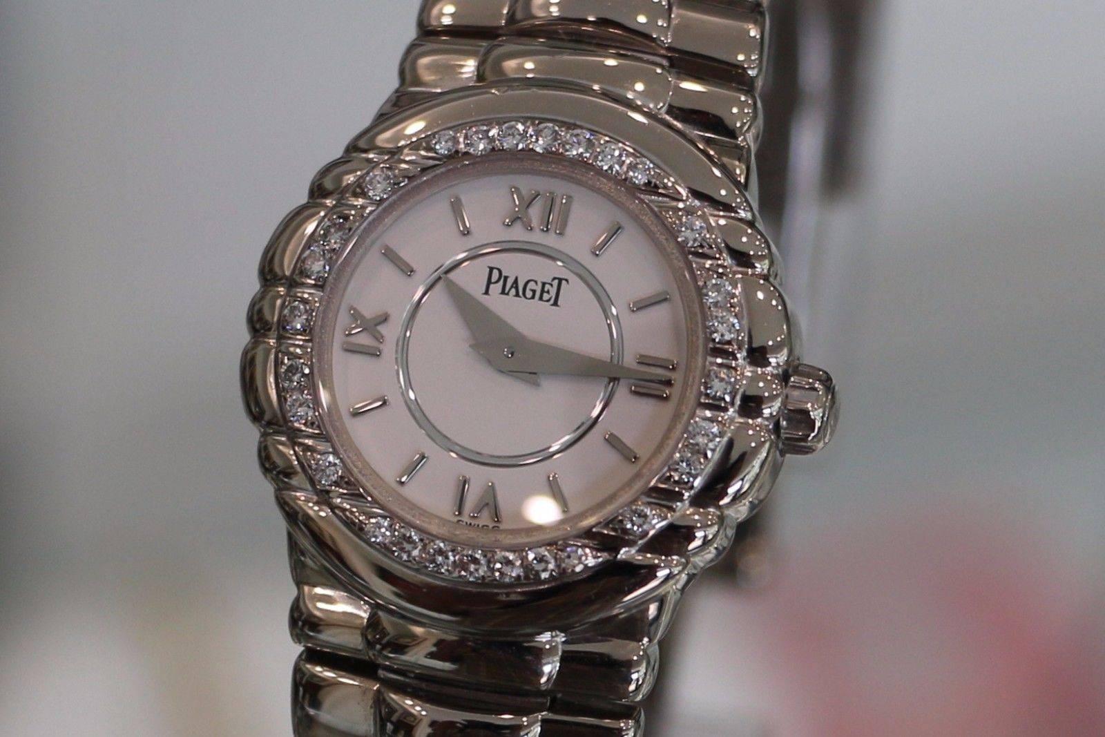 Piaget Ladies White Gold Diamond Bezel Tanagra Quartz Wristwatch For Sale 1