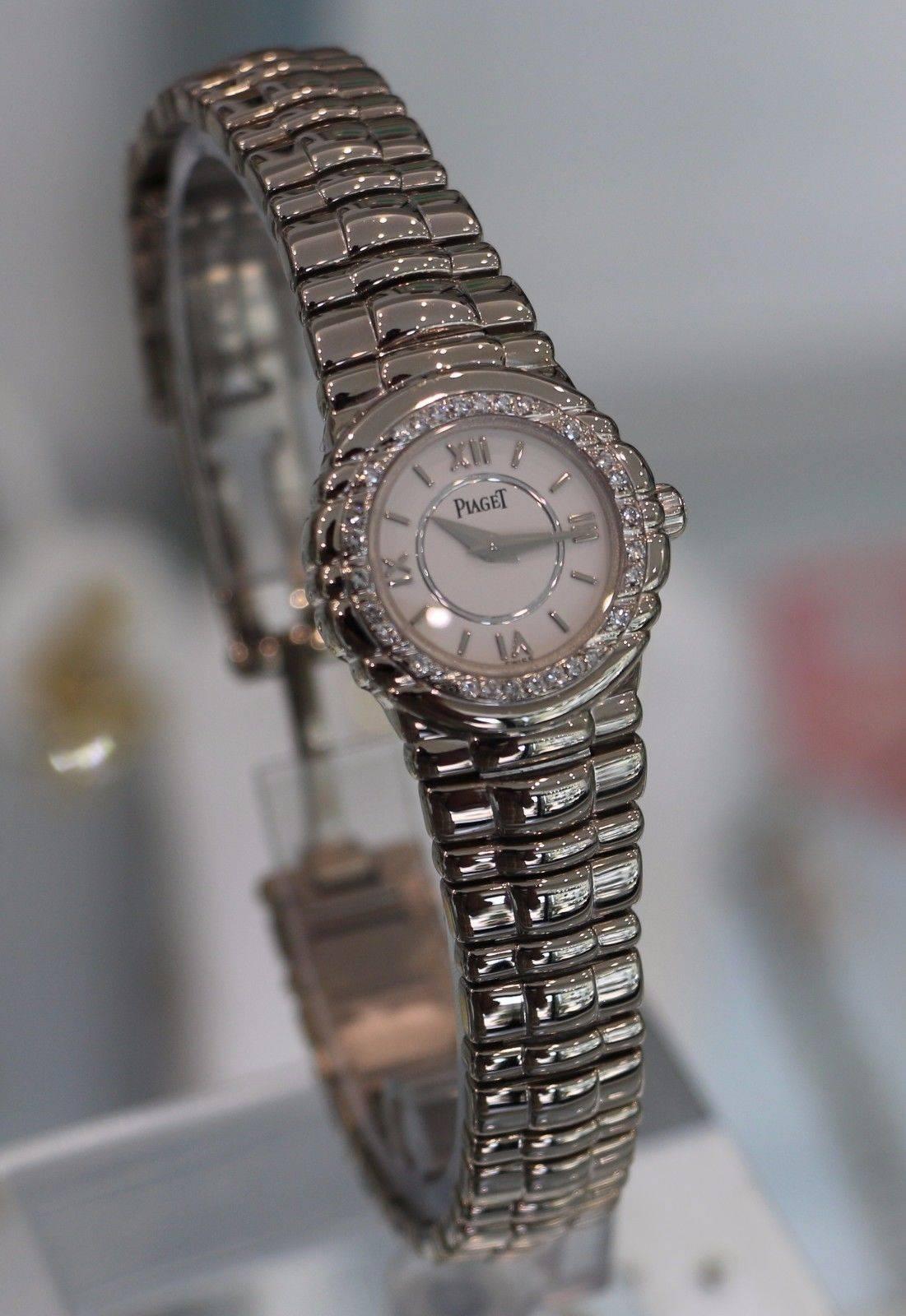 Piaget Ladies White Gold Diamond Bezel Tanagra Quartz Wristwatch For Sale 2