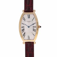 Cartier Yellow Gold Privee Collection Tonneau Mechanical Wristwatch Ref 2458C