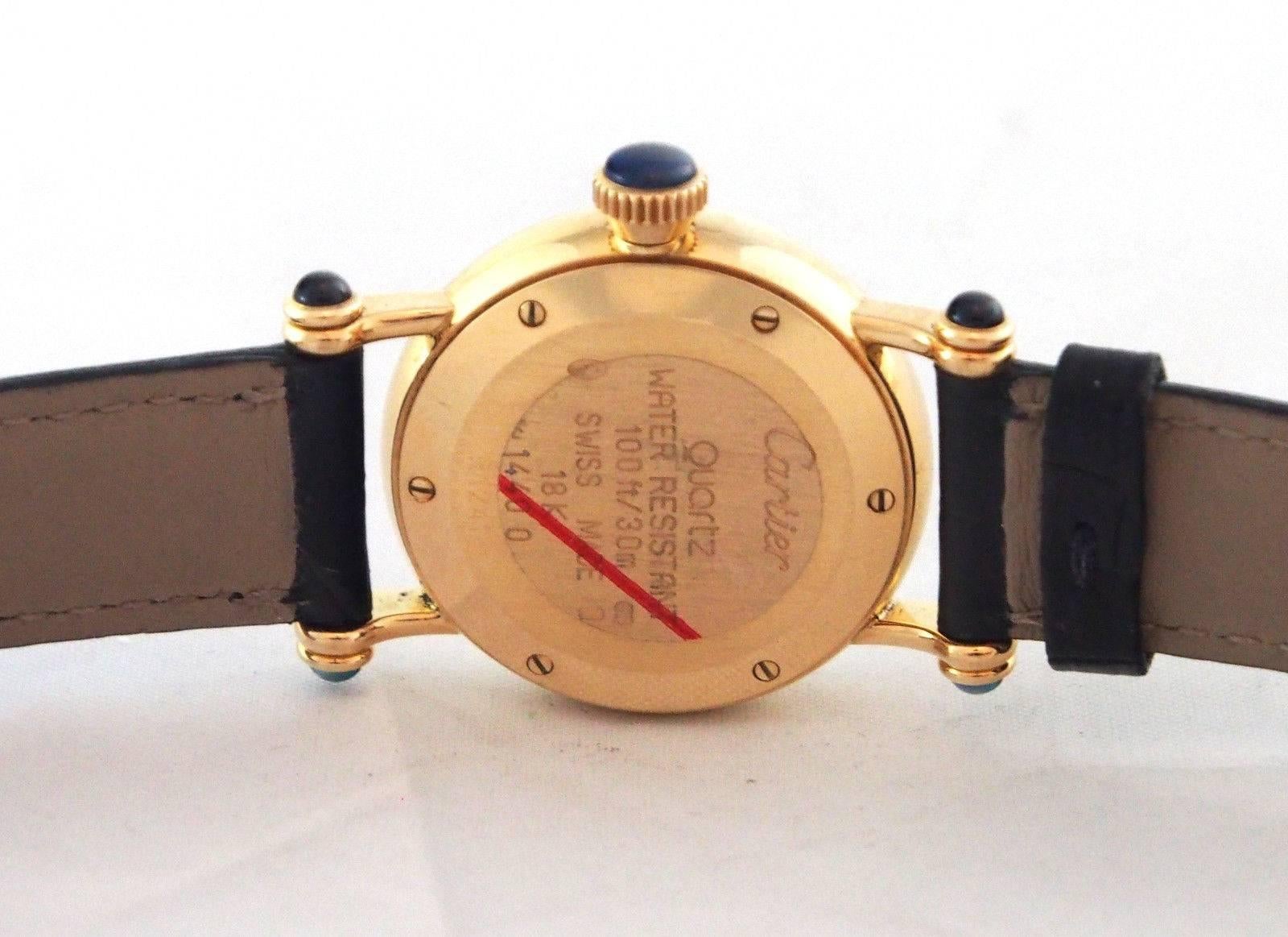 Cartier Ladies Yellow Gold Diablo Quartz Wristwatch Ref 1440 In Excellent Condition For Sale In Los Angeles, CA