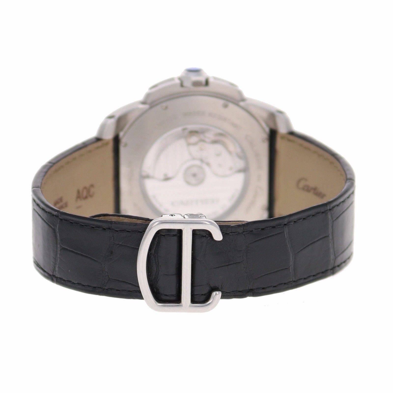Cartier Stainless Steel Calibre de Cartier Black Dial Automatic Wristwatch  2