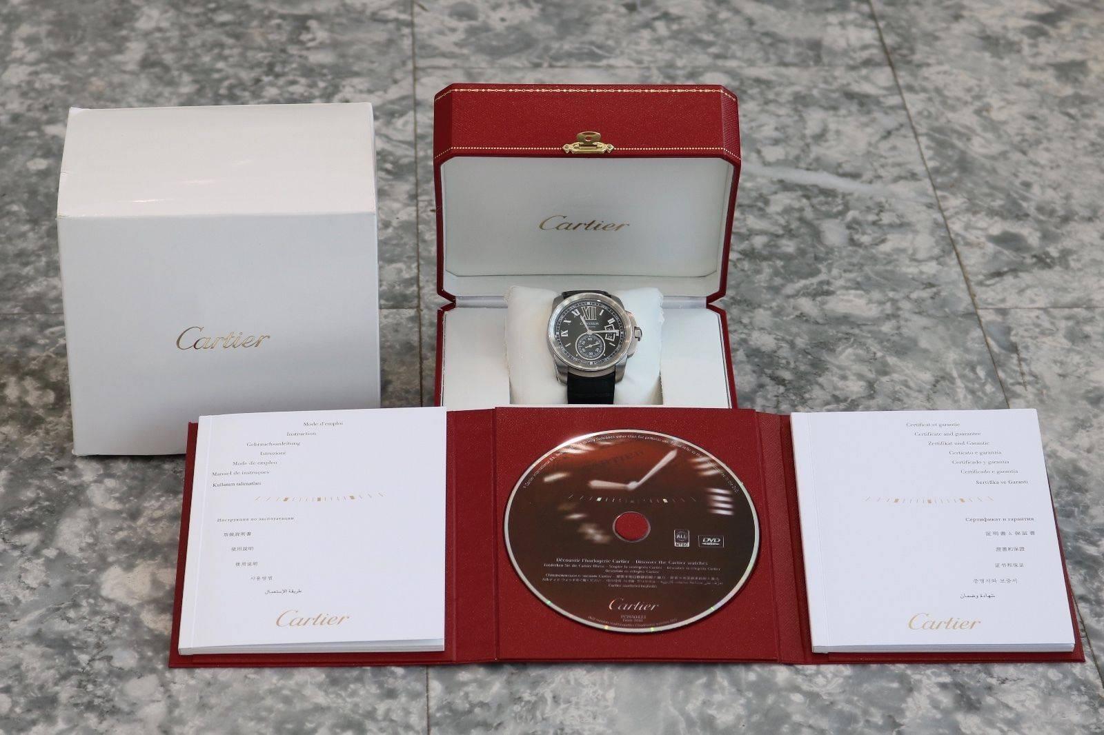 Cartier Stainless Steel Calibre de Cartier Black Dial Automatic Wristwatch  3