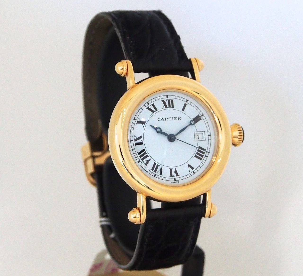 Cartier Lady's Yellow Gold Diablo Quartz Wristwatch Ref 1420 In Good Condition In Los Angeles, CA