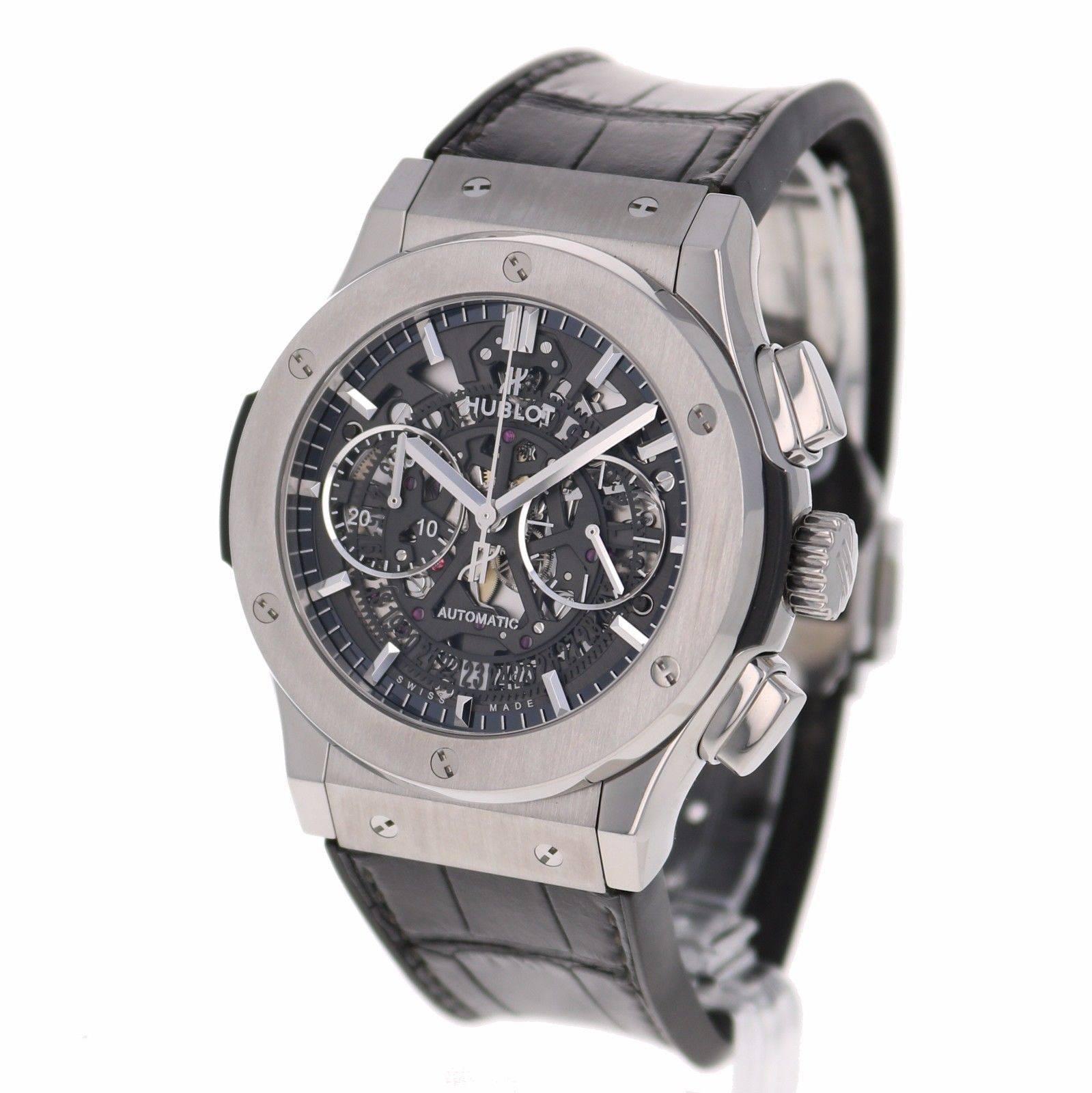 Hublot Titanium Classic Fusion Aerofusion Chronograph Automatic Wristwatch In New Condition In Los Angeles, CA