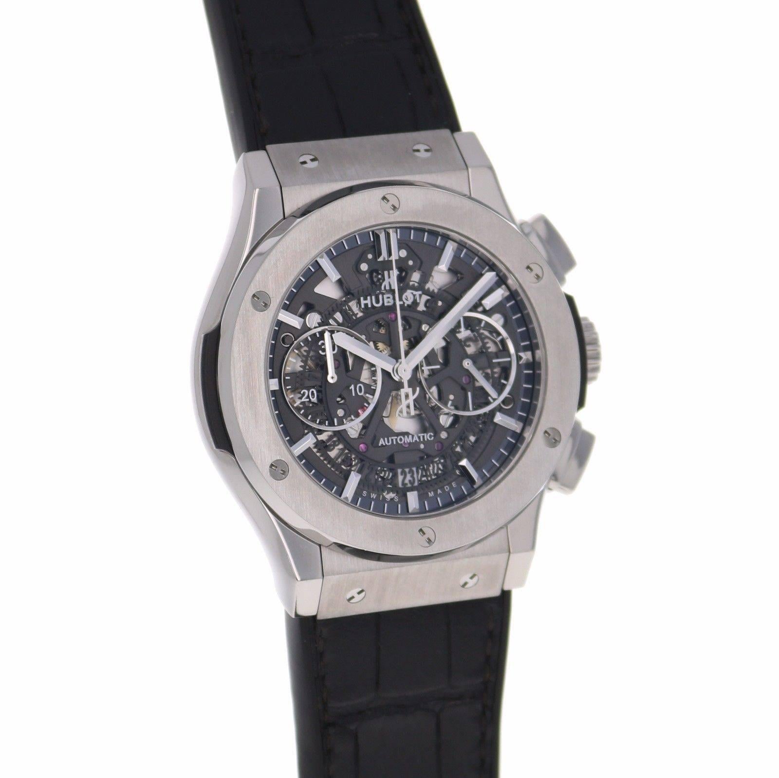 Hublot Titanium Classic Fusion Aerofusion Chronograph Automatic Wristwatch 2