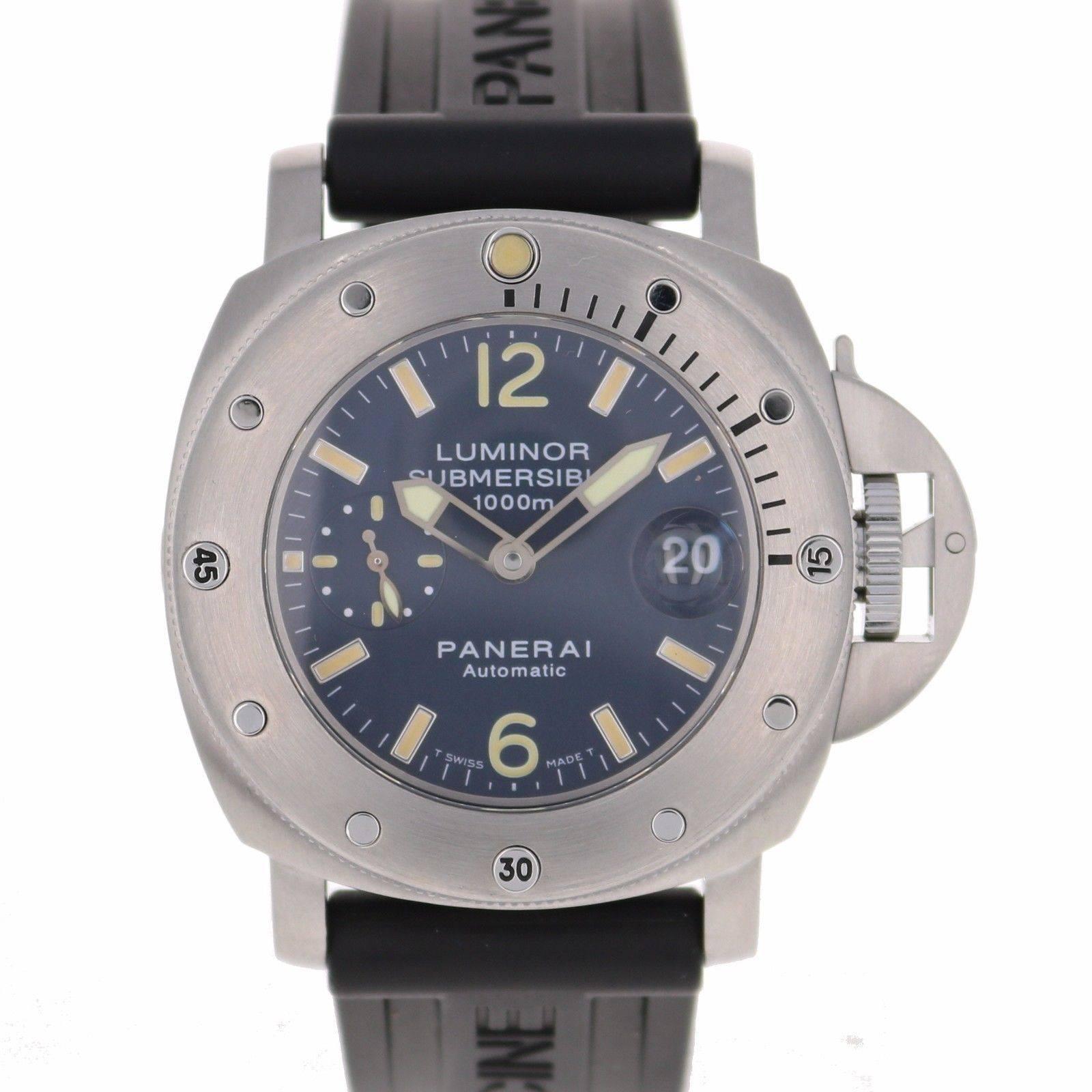 Brand Name  Panerai 
Style Number  PAM 87 
Also Called  PAM00087 
Series  Luminor Submersible 1000m 
Gender  Men's 
Case Material  Stainless Steel 
Dial Color  Blue 
Movement  Automatic 
Engine  Cal. OP III 
Functions  Hours, Minutes, Seconds, Date