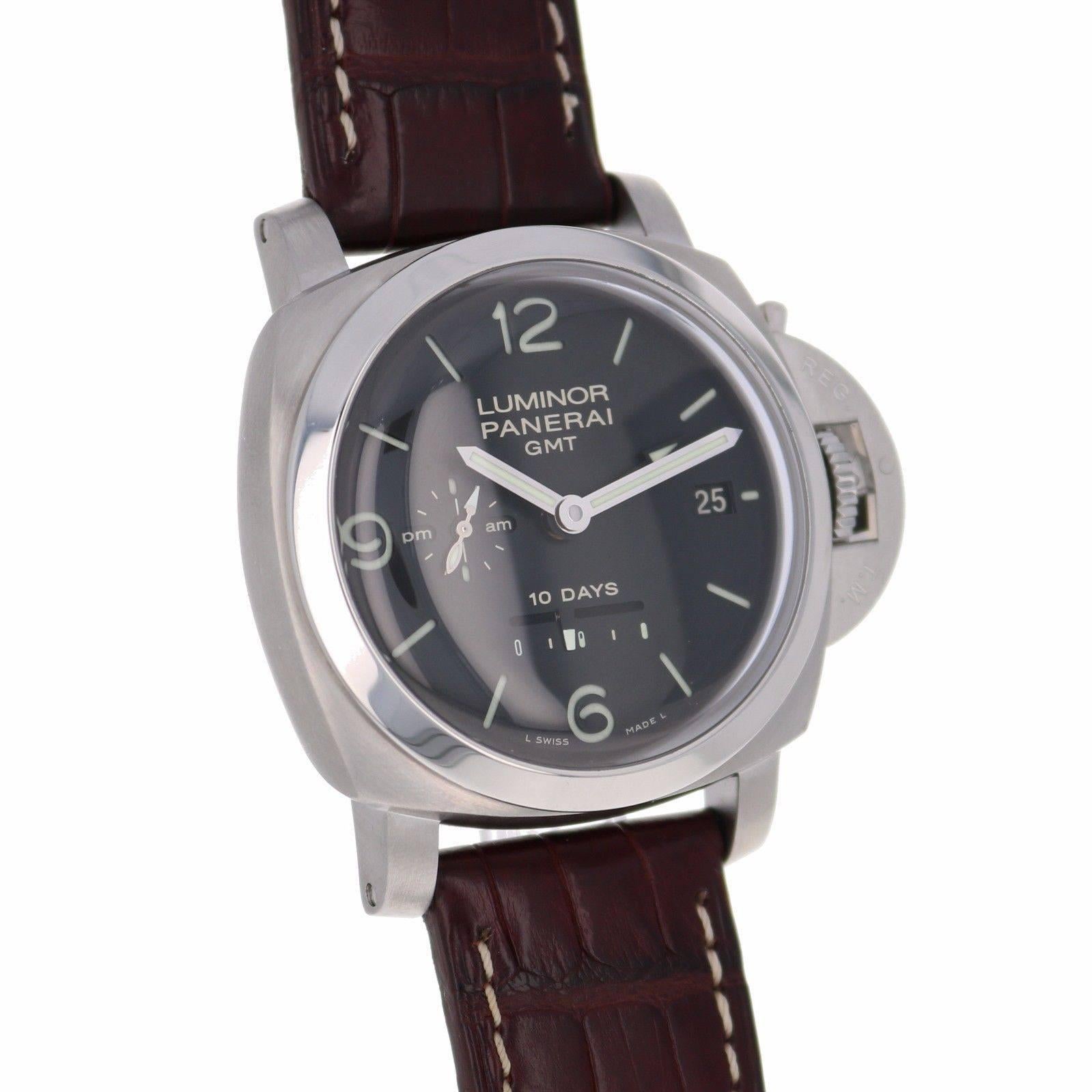 Brand Name  Panerai 
Style Number  PAM 270 
Also Called  PAM00270 
Series  Luminor 1950 10 Days GMT 
Gender  Men's 
Case Material  Stainless Steel 
Dial Color  Black 
Movement  Automatic 
Engine  Panerai Calibre P.92003 in-house movement by Panerai.