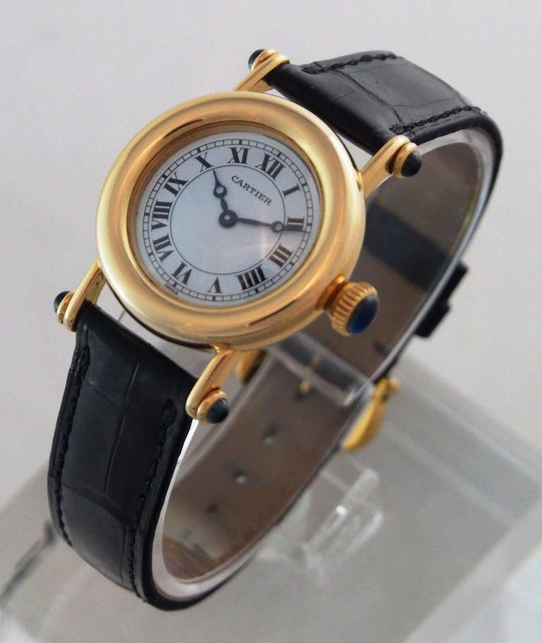 Cartier Lady's Yellow Gold Diablo Wristwatch In Excellent Condition In Los Angeles, CA