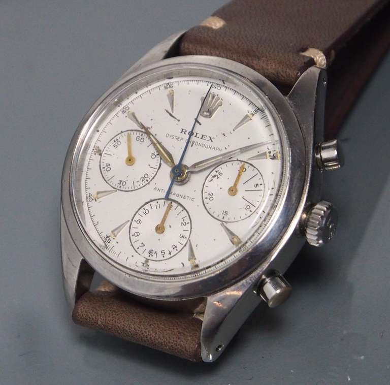 Rolex Stainless Steel Pre-Daytona Chronograph Wristwatch Ref 6234 circa ...