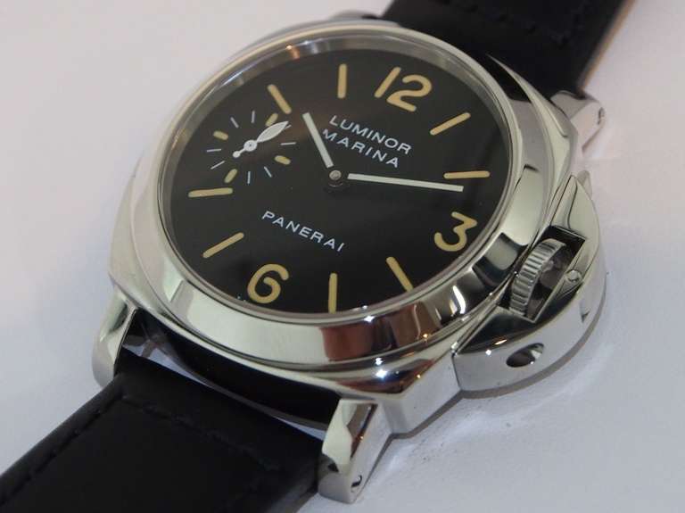 Panerai Stainless Steel Luminor Marina PAM 001 A-Series Wristwatch circa 1998 2