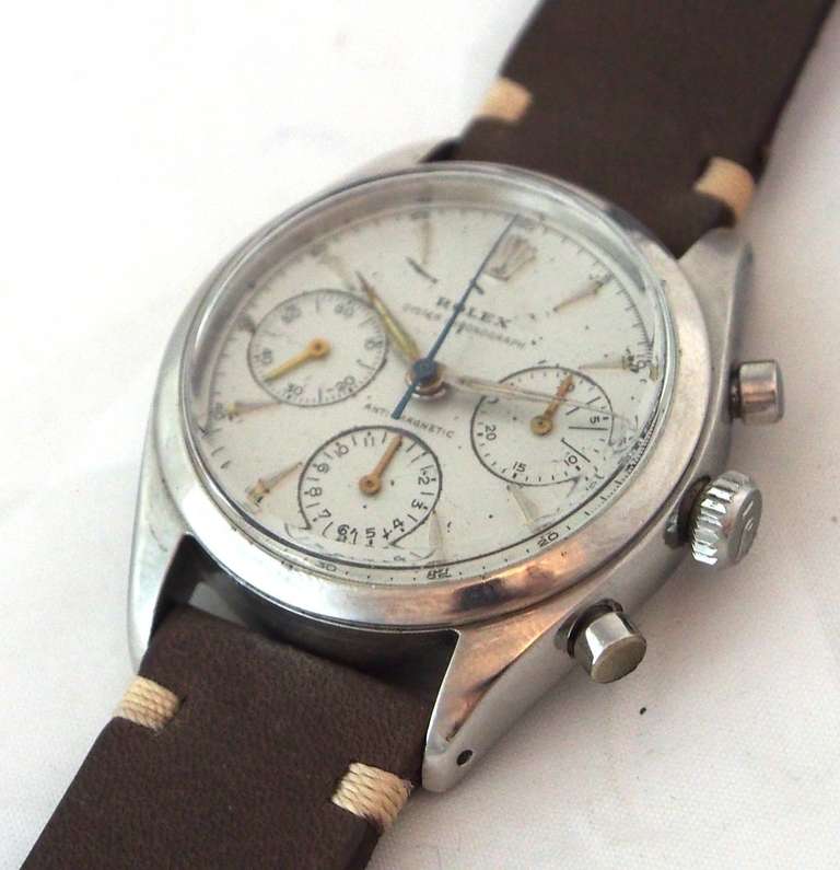 Men's Rolex Stainless Steel Pre-Daytona Chronograph Wristwatch Ref 6234 circa 1959