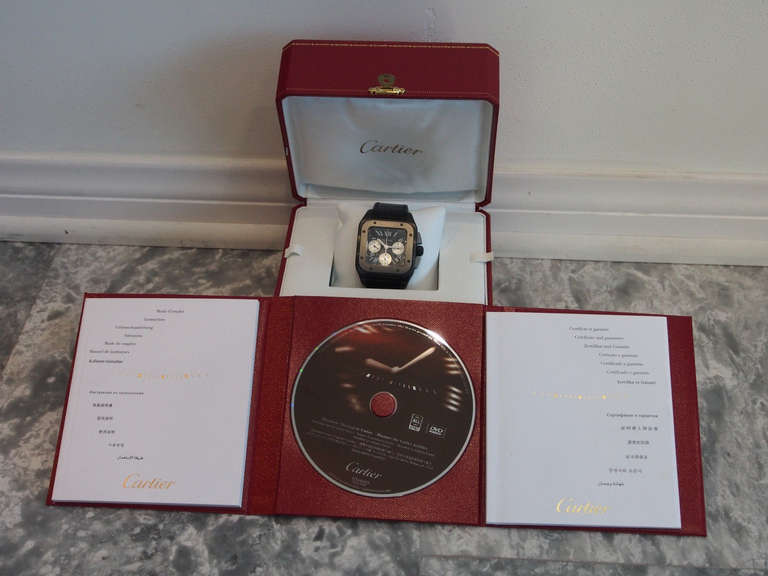 Cartier ADLC Coated Titanium Santos 100 XL Chronograph Wristwatch with Date 1