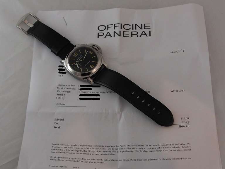 Panerai Stainless Steel Luminor Marina PAM 001 A-Series Wristwatch circa 1998 5