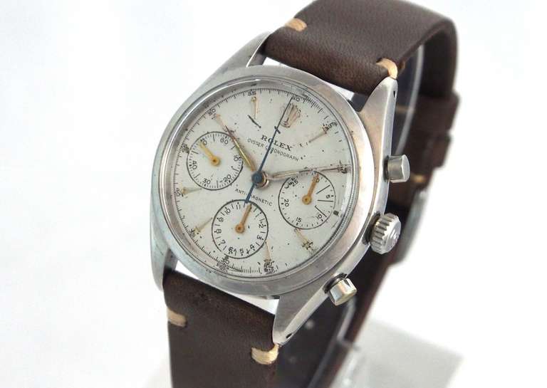 Rolex Stainless Steel Pre-Daytona Chronograph Wristwatch Ref 6234 circa 1959 2
