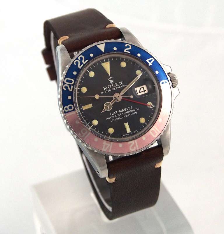 Rolex Stainless Steel GMT-Master Wristwatch Ref 1675 with Faded Bezel circa 1967 2