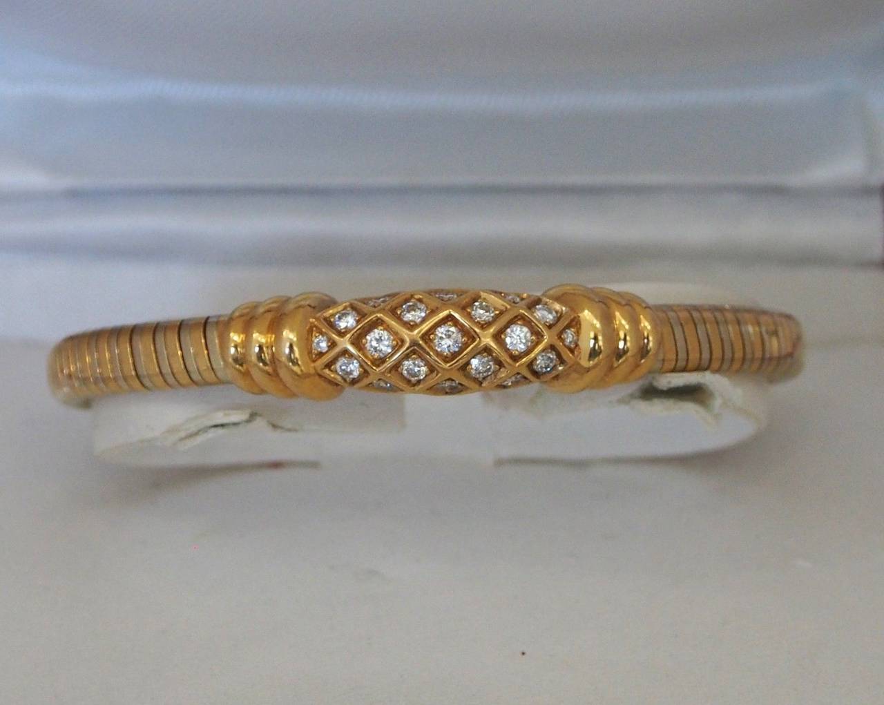 Cartier Diamond Double Gold Alexandria Bracelet In Excellent Condition In Los Angeles, CA