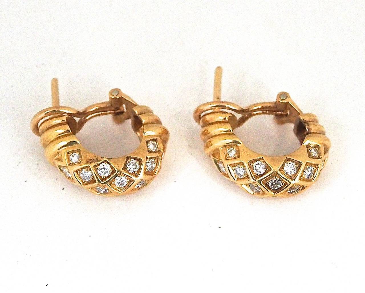 Cartier Diamond Gold Alexandria Collection Hoop Earrings 1