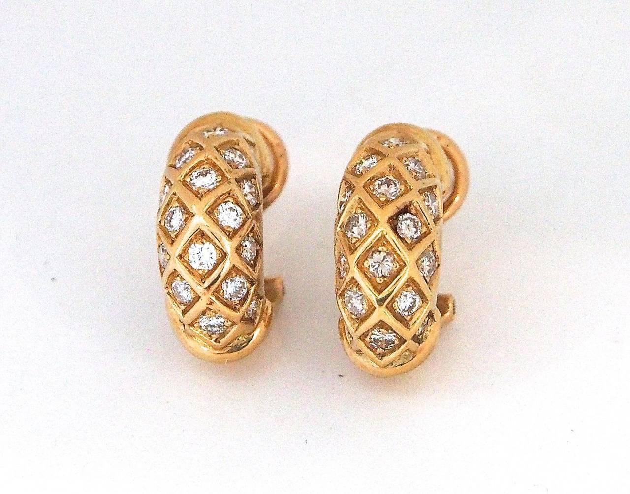 Cartier Diamond Gold Alexandria Collection Hoop Earrings 2