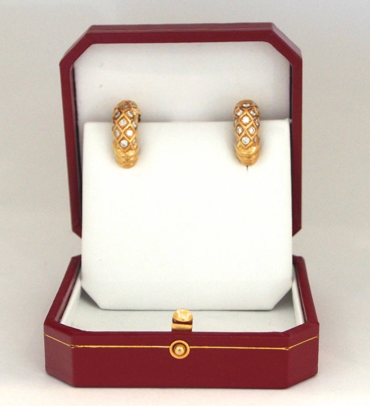 Cartier Diamond Gold Alexandria Collection Hoop Earrings 3