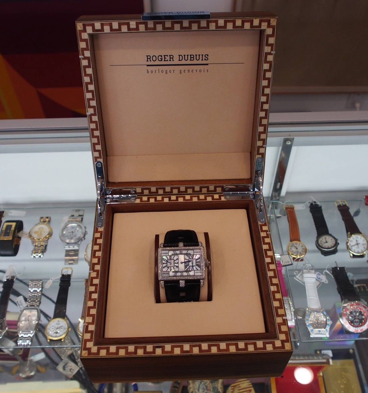 Roger Dubuis White Gold Diamond Too Much GMT Bi-Retrograde Wristwatch 6