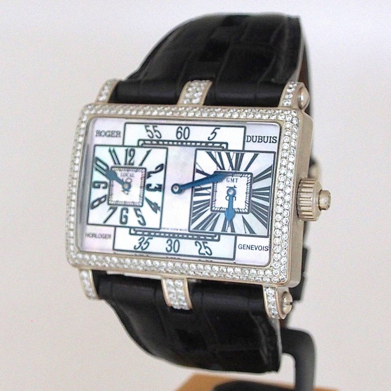 Roger Dubuis White Gold Diamond Too Much GMT Bi-Retrograde Wristwatch 2