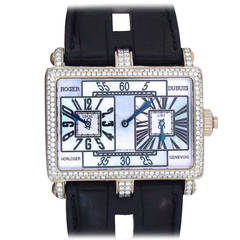 Roger Dubuis White Gold Diamond Too Much GMT Bi-Retrograde Wristwatch