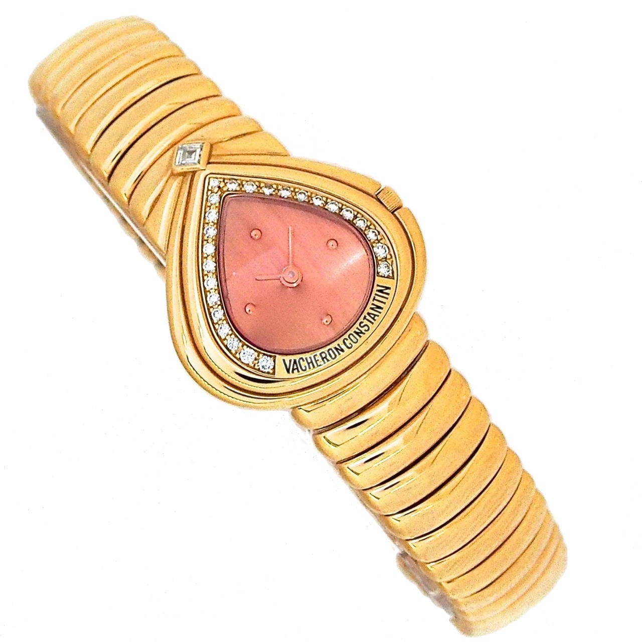 Vacheron Constantin Ladies Yellow Gold Malte Turban Quartz Wristwatch Ref 27601 For Sale
