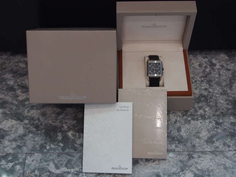 Jaeger-LeCoultre Stainless Steel Reverso Squadra Chronograph GMT Wristwatch 6