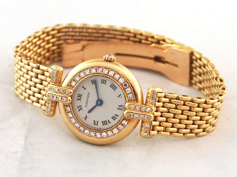 Women's Cartier Lady's Yellow Gold and Diamond Colisee Bracelet Watch