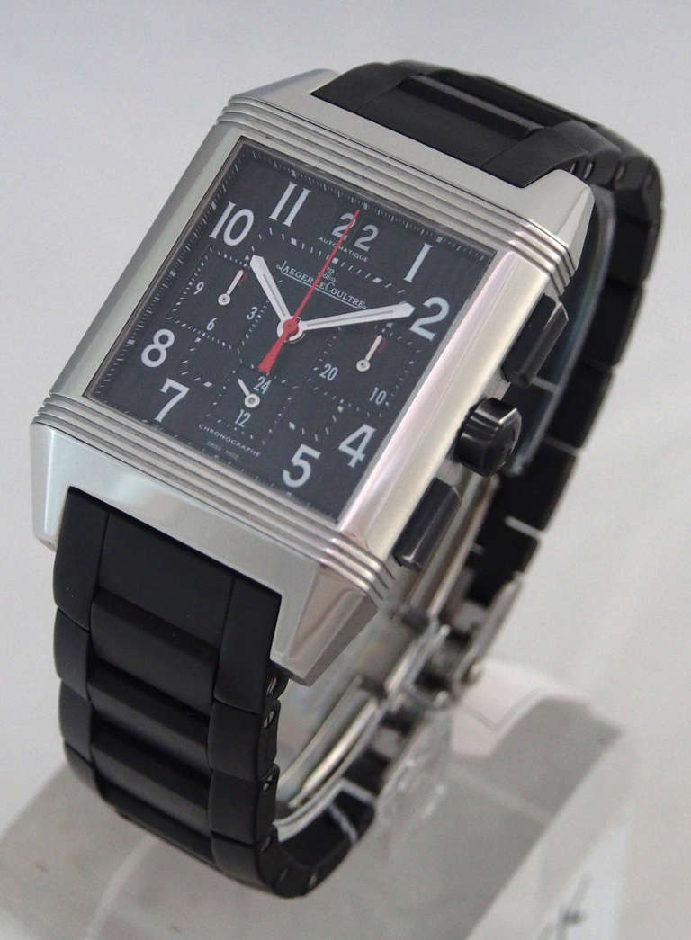 Men's Jaeger-LeCoultre Stainless Steel Reverso Squadra Chronograph GMT Wristwatch