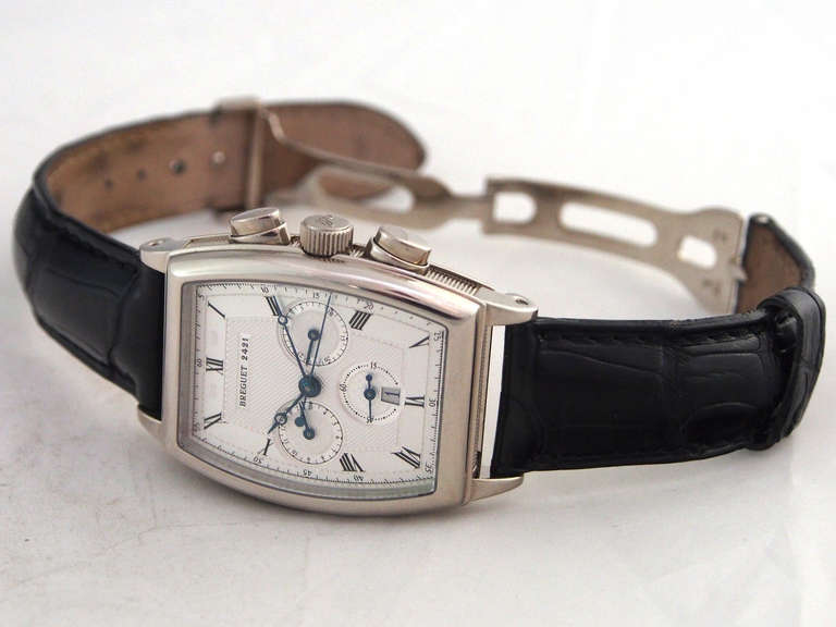 Men's Breguet White Gold Heritage Tonneau Chronograph Wristwatch