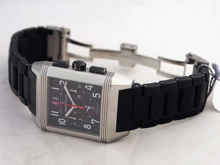 Jaeger-LeCoultre Stainless Steel Reverso Squadra Chronograph GMT Wristwatch 1