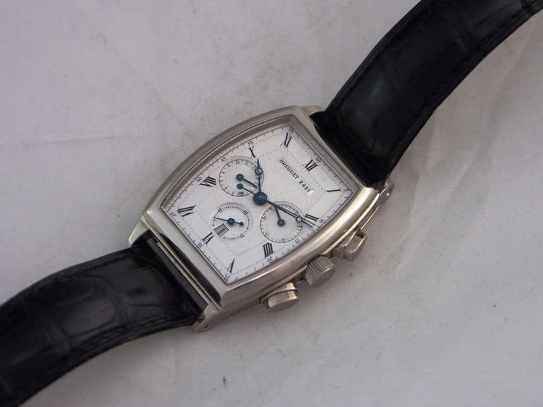 Breguet White Gold Heritage Tonneau Chronograph Wristwatch 3