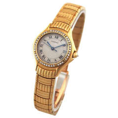 Cartier Lady's Yellow Gold and Diamond Cougar Wristwatch with Date and Bracelet