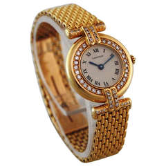 Cartier Lady's Yellow Gold and Diamond Colisee Bracelet Watch