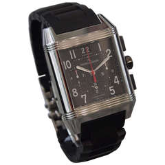 Jaeger-LeCoultre Stainless Steel Reverso Squadra Chronograph GMT Wristwatch