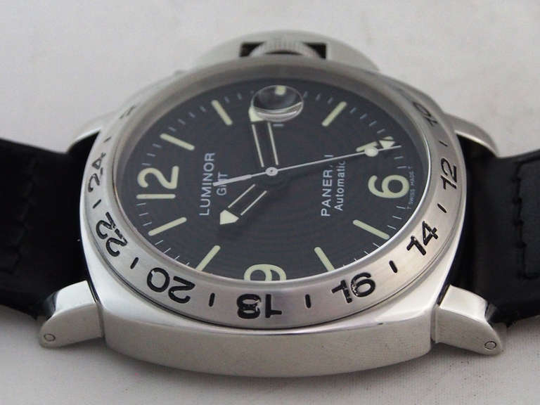 Panerai Stainless Steel Luminor GMT Wristwatch PAM 23 2